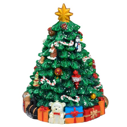 John's Co - Ornamento de Natal Musical: Árvore Verde em Resina