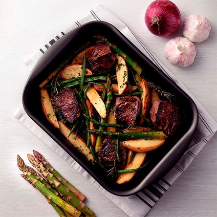 John's Co - Assadeira Retangular Funda em Alumínio Grafite Brasil