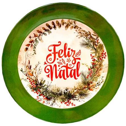 John's Co - Prato Raso Natalino em Melamina Sortido (25 cm)